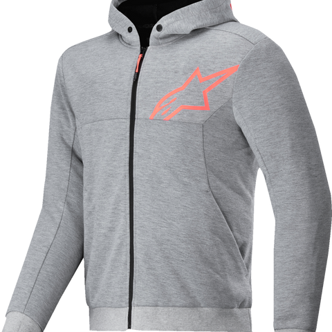ALPINESTARS Chrome v2 Sport Hoodie - Heather Gray/Red Fluo - Small 4200325-9199-S