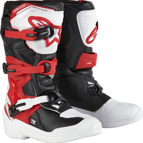 ALPINESTARS Youth Tech3S Boots - White/Black/Red - US 4 / EU 37 2014024-2030-4