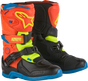 ALPINESTARS Kids Tech 3S Boots - Fluorescent Orange/Fluorescent Yellow/Blue - US 1 / EU 33 2014524-4755-1