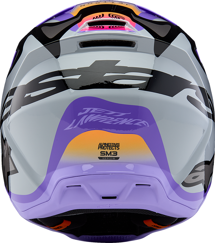 ALPINESTARS Youth SM3 Helmet - Jettson - Glosss Black/Gray/Purple - Large 8303226-9277-YL