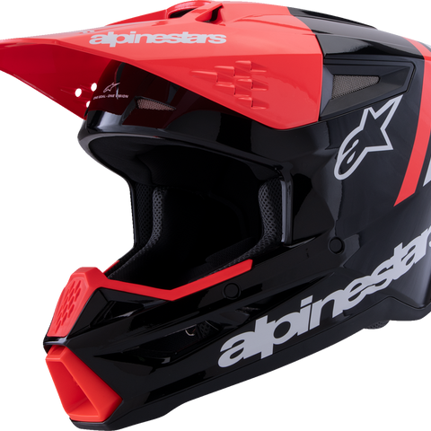 ALPINESTARS SM3 Helmet - Radium - Gloss Black/Red Fluo/White - XS 8300826-1553-XS