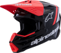 ALPINESTARS SM3 Helmet - Radium - Gloss Black/Red Fluo/White - Small 8300826-1553-S