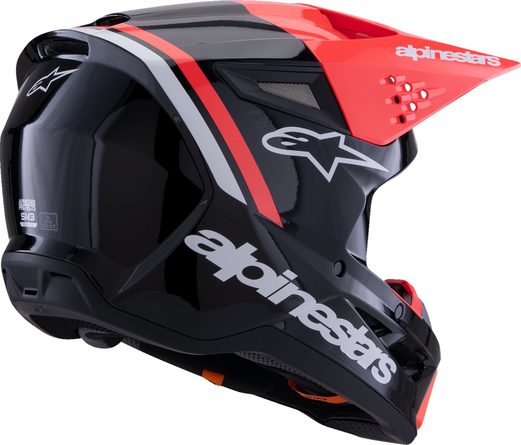 ALPINESTARS SM3 Helmet - Radium - Gloss Black/Red Fluo/White - Large 8300826-1553-L