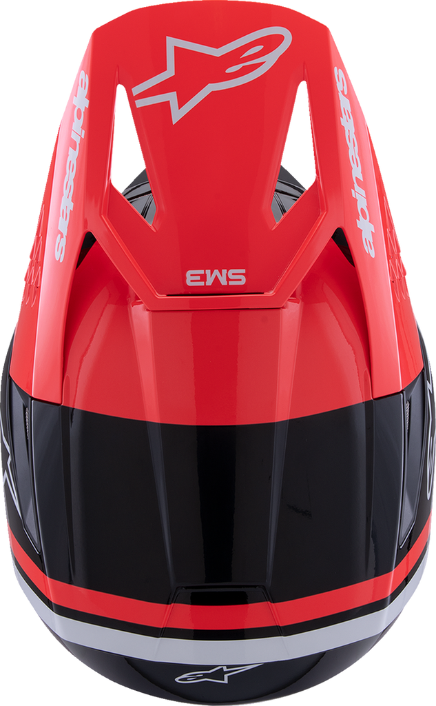 ALPINESTARS SM3 Helmet - Radium - Gloss Black/Red Fluo/White - Large 8300826-1553-L