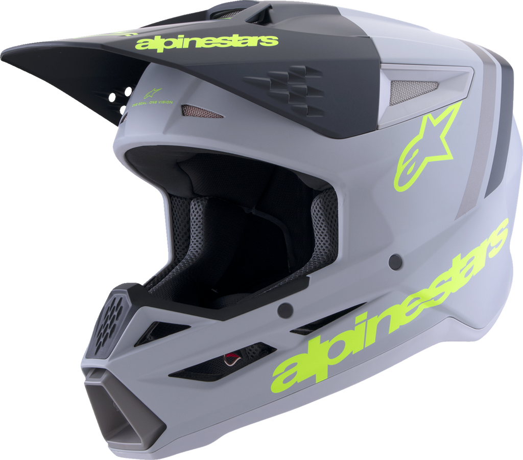 ALPINESTARS SM3 Helmet - Radium - Matte Gray/Black/Yellow Fluo - Medium 8300826-9510-M