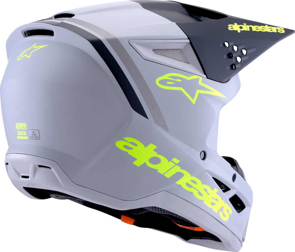 ALPINESTARS SM3 Helmet - Radium - Matte Gray/Black/Yellow Fluo - Medium 8300826-9510-M