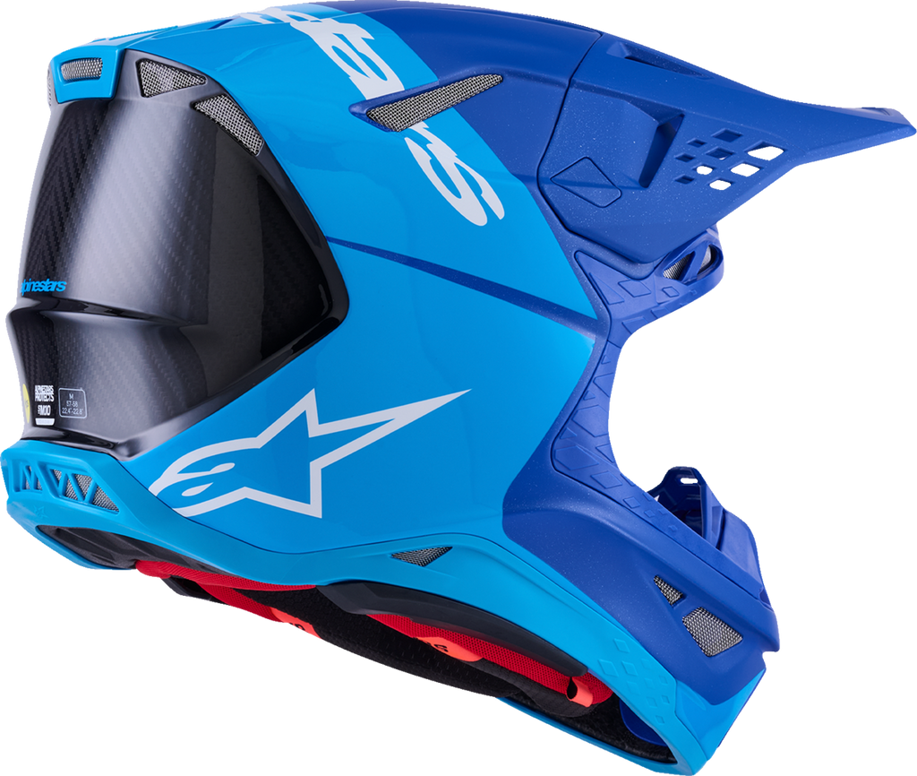 ALPINESTARS Supertech M10 Helmet - Flood - MIPS? - Blue/Black Carbon - Medium 8301023-7282-M