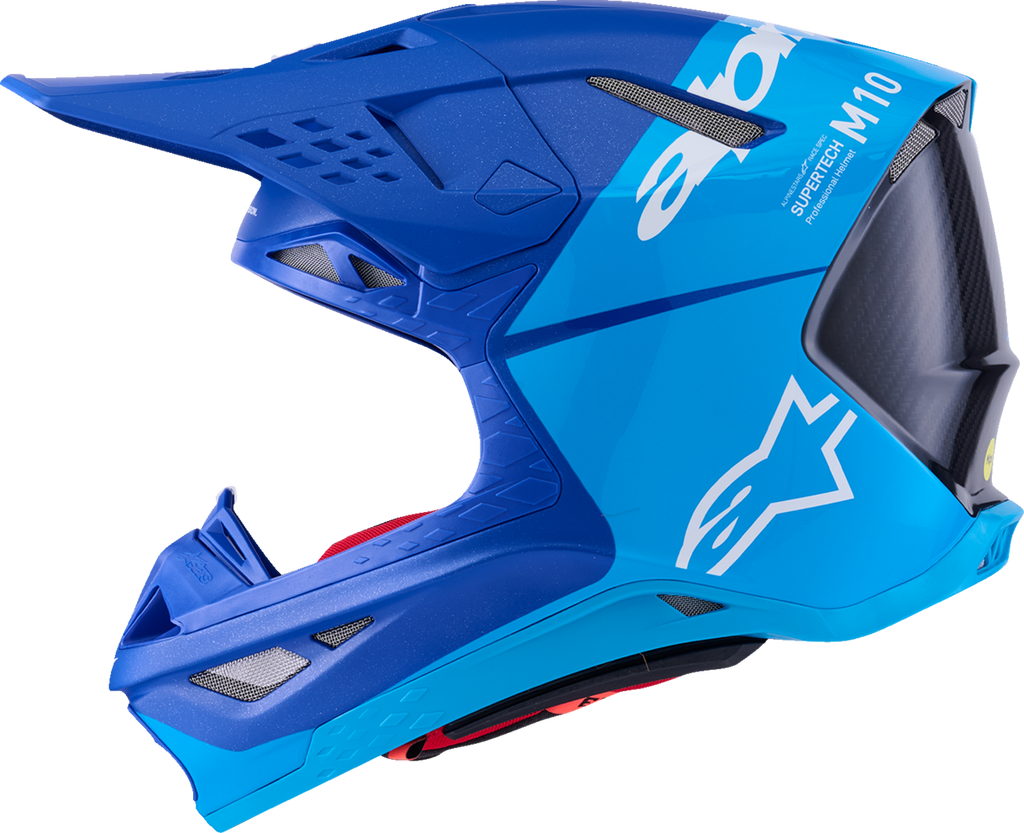 ALPINESTARS Supertech M10 Helmet - Flood - MIPS? - Blue/Black Carbon - Large 8301023-7282-L