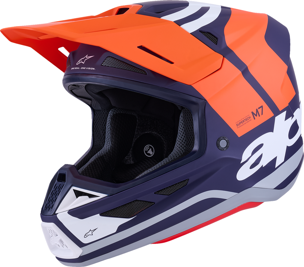 ALPINESTARS SM7 Helmet - Core - Matte Orange/Blue - Medium 8301826-408-M