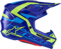 ALPINESTARS SM7 Helmet - Deed - Gloss Blue/Yellow Fluo - Large 8302426-7253-L