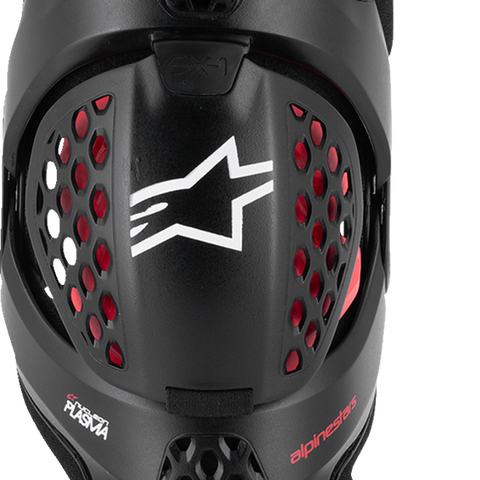 ALPINESTARS SX-1 Plasma Knee Guards - Black/Red/Cool Gray - 2XL 6500326-1498-2X