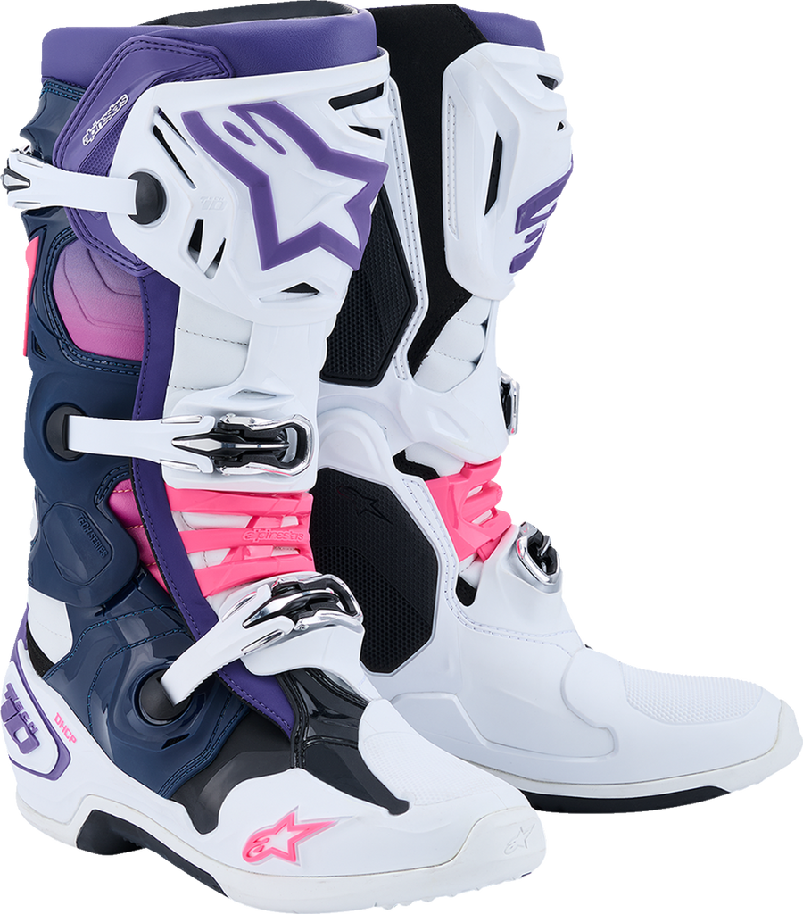 ALPINESTARS Tech 10 Boots - White/Violet/Navy/Pink Fluorescent - US 11 / EU 45.5 2010020-2780-11