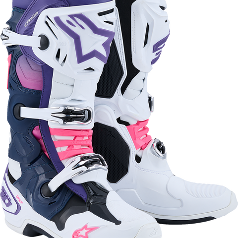 ALPINESTARS Tech 10 Boots - White/Violet/Navy/Pink Fluorescent - US 14 / EU 49.5 2010020-2780-14