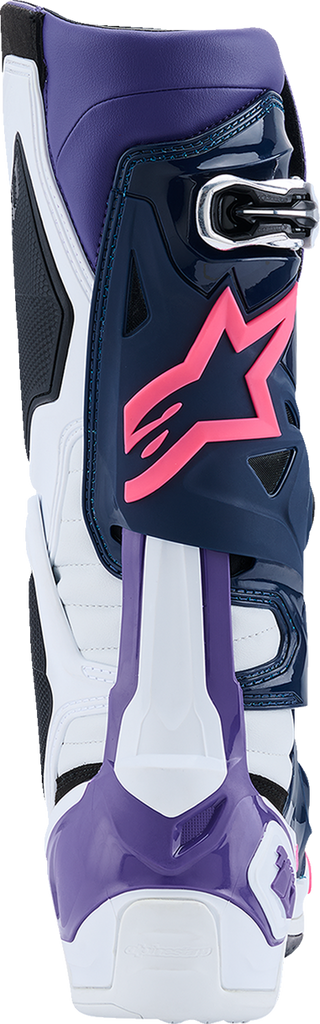 ALPINESTARS Tech 10 Boots - White/Violet/Navy/Pink Fluorescent - US 14 / EU 49.5 2010020-2780-14