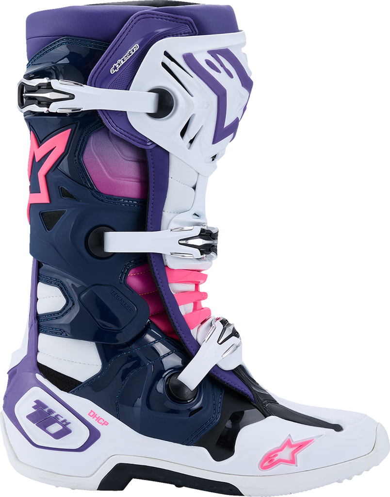 ALPINESTARS Tech 10 Boots - White/Violet/Navy/Pink Fluorescent - US 13 / EU 48 2010020-2780-13