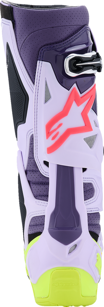 ALPINESTARS Tech 10 Supervented Boots - Purple/Fluorescent Yellow/Diva Pink - US 10 / EU 44.5 2010520-3150-10