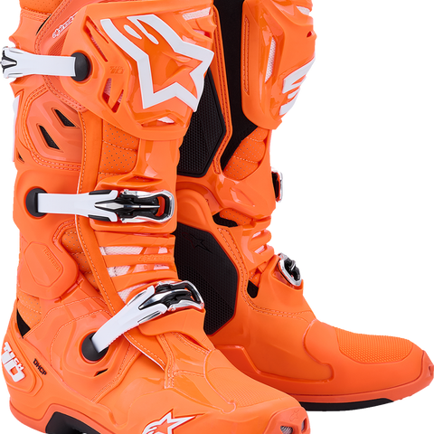 ALPINESTARS Tech 10 Supervented Boots - Fluorescent Orange/Black/White - US 8 / EU 42 2010520-4512-8