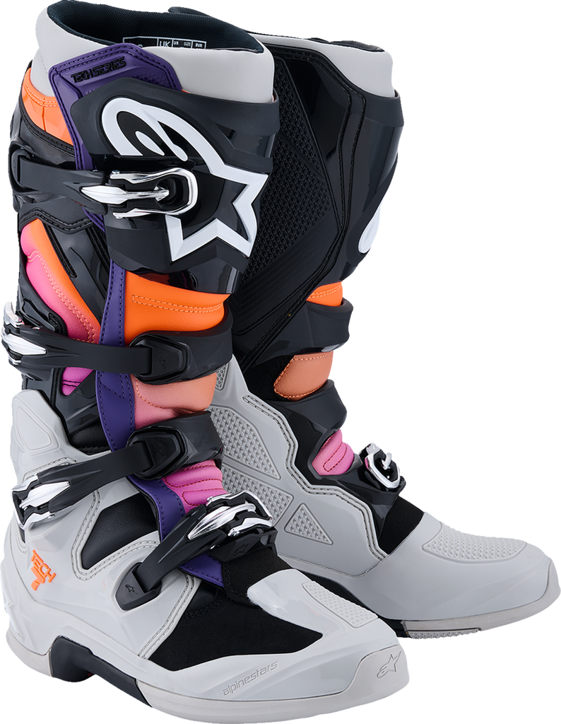 ALPINESTARS Tech 7 Boots - Black/Light Gray/Fluorescent Orange/Magenta - US 13 / EU 48 2012025-1594-13