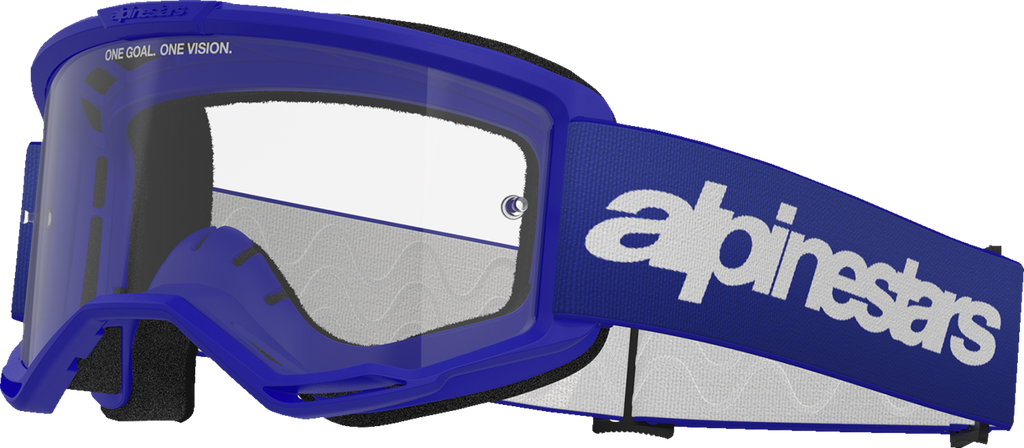 Alpinestars Vision 3 Goggle Wordmark Blue with Clear Lens 5103325-7189
