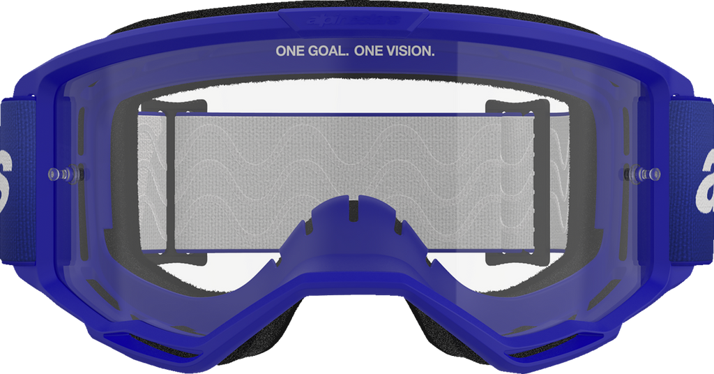 Alpinestars Vision 3 Goggle Wordmark Blue with Clear Lens 5103325-7189