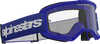 Alpinestars Vision 3 Goggle Wordmark Blue with Clear Lens 5103325-7189