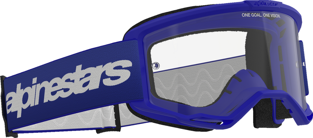 Alpinestars Vision 3 Goggle Wordmark Blue with Clear Lens 5103325-7189