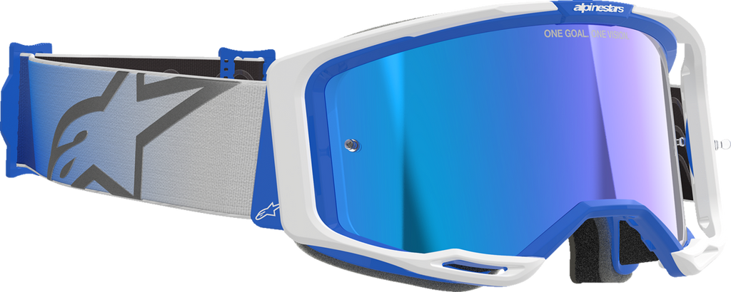 ALPINESTARS GOGGLES Vision 8 Goggle - Corp - Blue/White - Blue Mirror Lens 5101625-7274