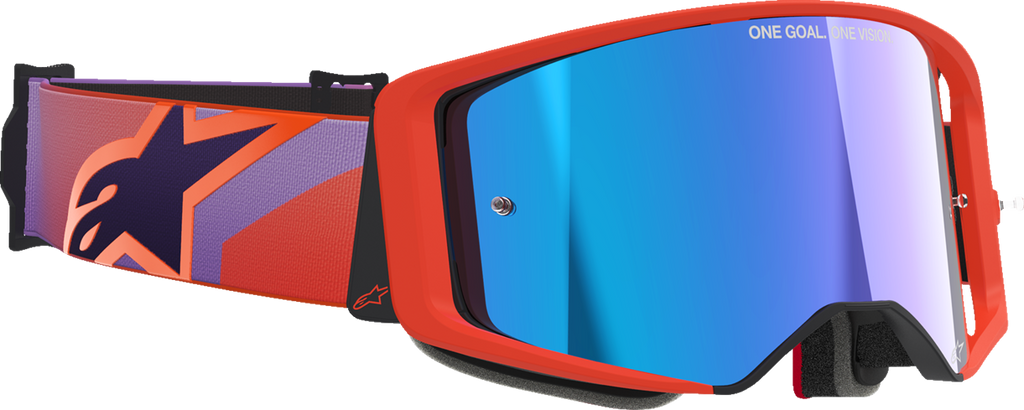 ALPINESTARS GOGGLES Supertech Vision Goggle - Corp - Hot Coral Purple - Blue Mirror Lens 5100326-414