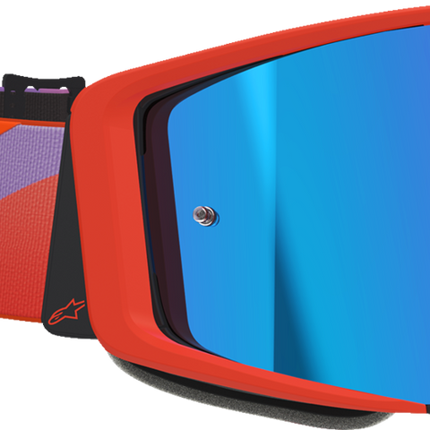 ALPINESTARS GOGGLES Supertech Vision Goggle - Corp - Hot Coral Purple - Blue Mirror Lens 5100326-414