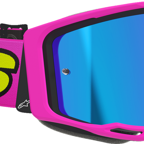 ALPINESTARS GOGGLES Vision 8 Goggle - Vista - Pink Fluo/Yellow Fluo - Blue Mirror Lens 5100426-3159