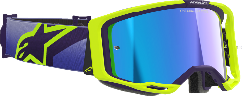 ALPINESTARS GOGGLES Vision 8 Goggle - Corp - Purple/Yellow Fluo - Blue Mirror Lens 5101625-3161
