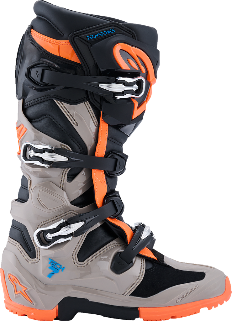 ALPINESTARS Tech 7 Enduro Boots - Black/Warm Gray/Fluorescent Orange - US 12 2010426-1562-12