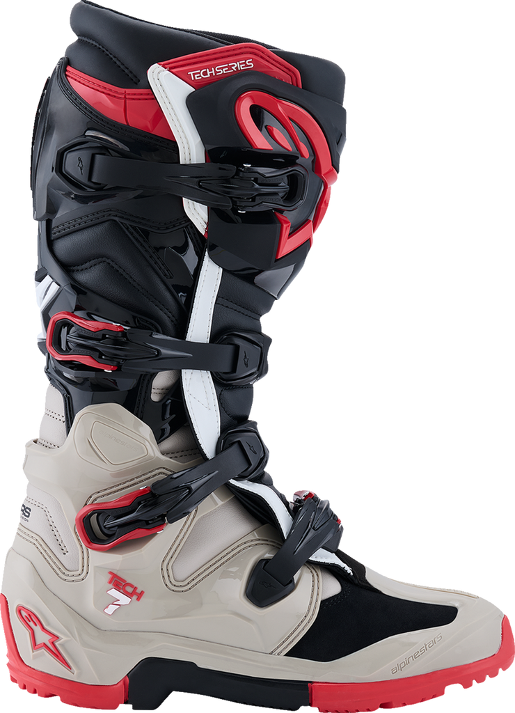 ALPINESTARS Tech 7 Enduro Boots - Black/Light Gray/Bright Red - US 8 2010426-1903-8