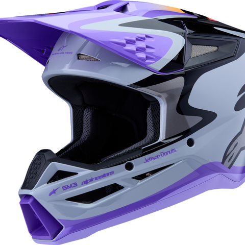 ALPINESTARS Youth SM3 Helmet - Jettson - Glosss Black/Gray/Purple - Small 8303226-9277-YS