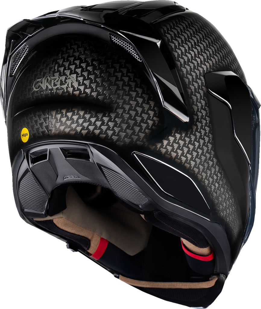 ICON Ultraflite™ Carbon Helmet with MIPS® – Black, Large, 0101-18575