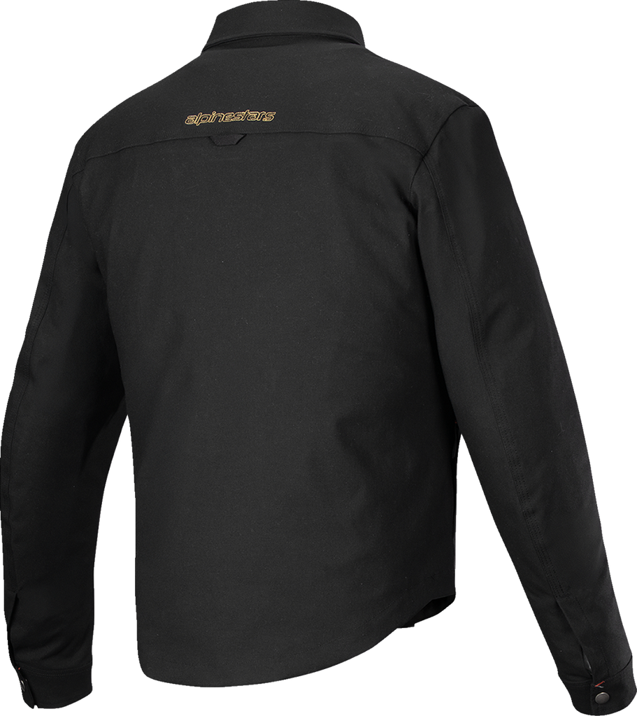 Alpinestars Bryon WR Water-Resistant Waxed Canvas Overshirt, Black, Medium - 4300126-10-M