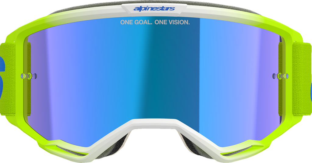 Alpinestars Vision 5 Blaze Goggle, Yellow/Blue with Blue Mirror Lens 5102125-5007