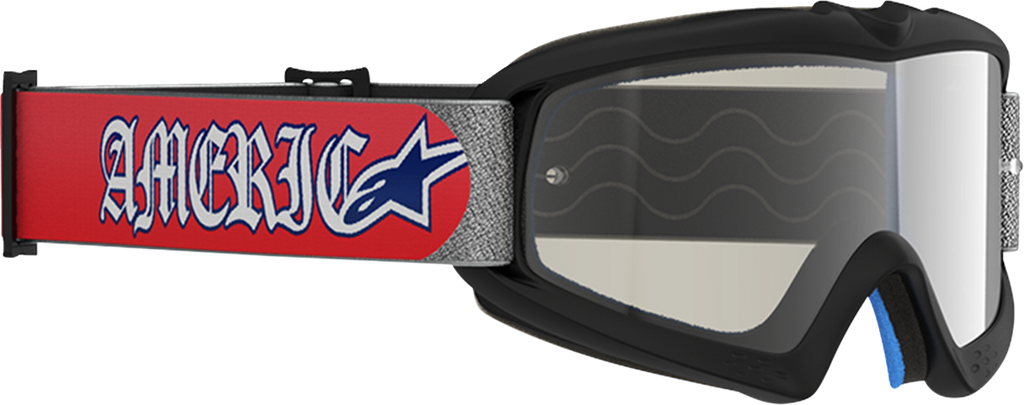 Alpinestars Goggles Youth Vision Corp Goggle - Merica 25 Red/Blue with Silver Mirror Lens 5140126-3700