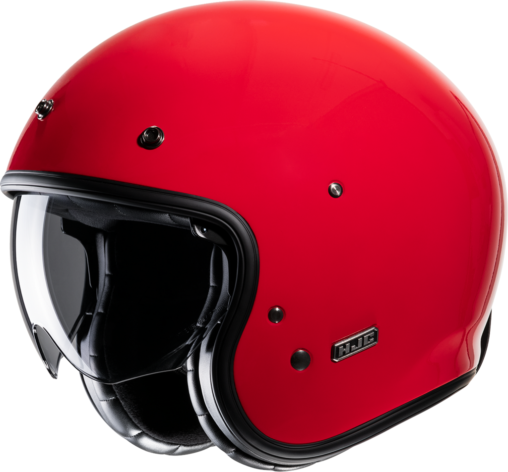 HJC V31 Retro Open-Face Motorcycle Helmet, Solid Deep Red, Medium