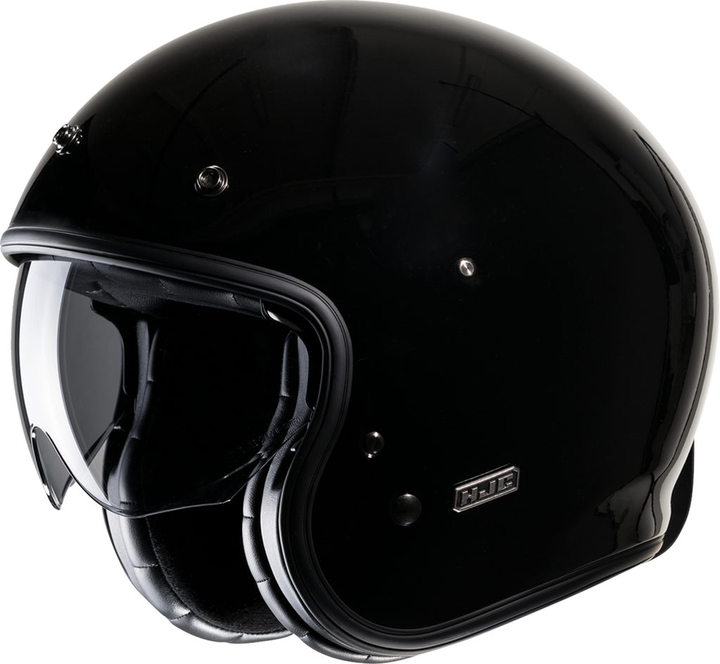 HJC V31 Open-Face Motorcycle Helmet, Solid Black, Large – JA20NUS6XBKV