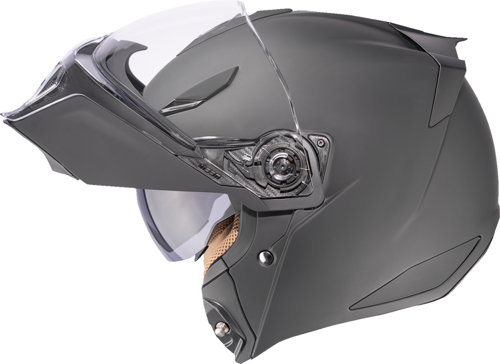 ICON Threshold Modular Helmet Solid Matte Black Small 0100-2706
