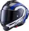 ALPINESTARS Supertech R10 Arius Helmet 22.06 Gloss Black/White/Blue XL 8203926-1647-XL