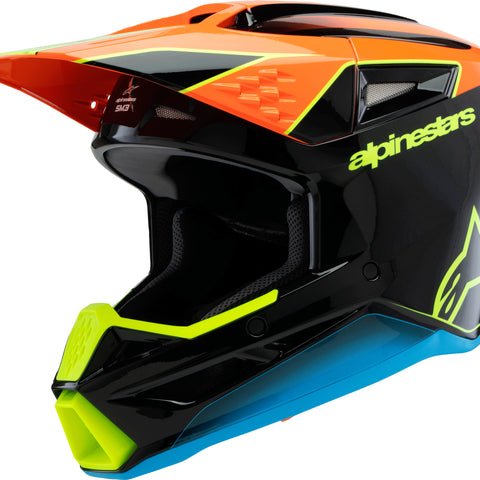 Sm3 Youth Fray Helmet Blk/Orng/Ylw Fluo Ys