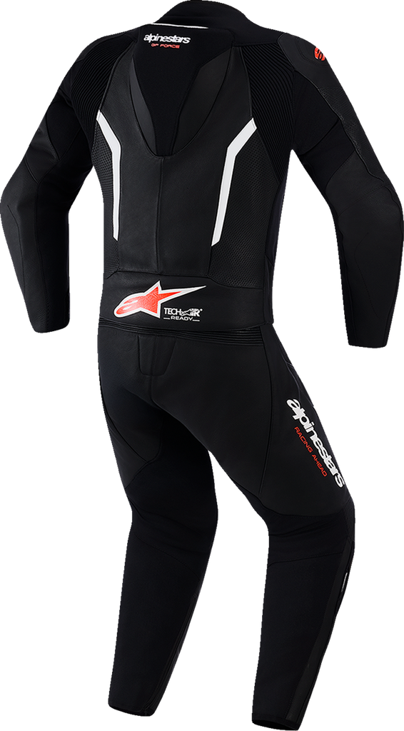 Alpinestars GP Force v2 2-Piece Leather Suit Black/White/Red Fluo, Part Number 3160126-1231-60