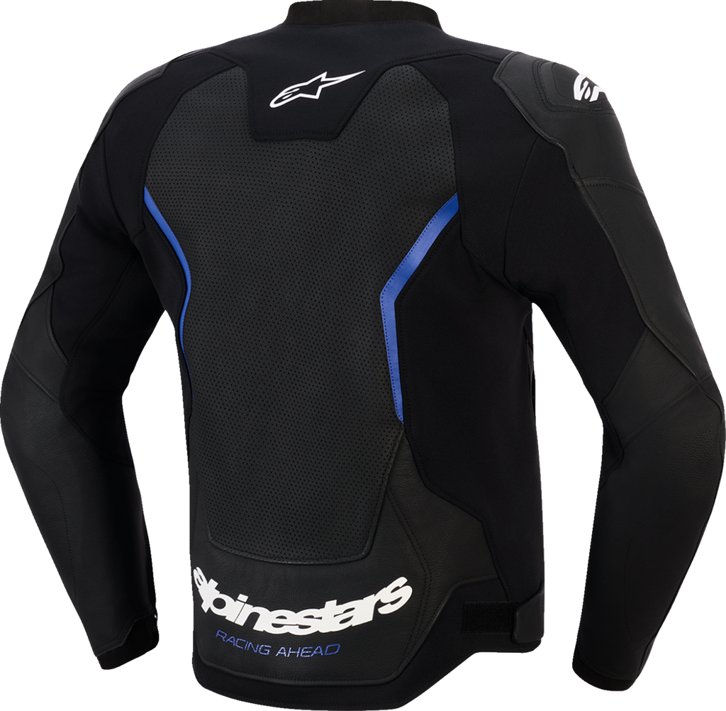 Alpinestars GP Force v2 Leather Airflow Jacket, Black/Metallic Blue, US 40 / EU 50