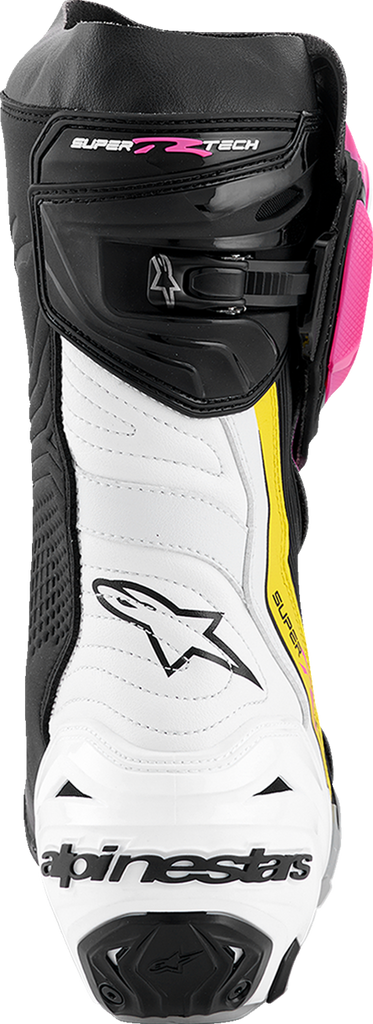 Alpinestars Supertech R Motorcycle Boots Black/Magenta/White/Yellow US 12, EU 47