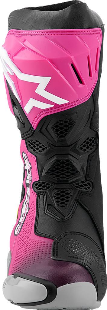 Alpinestars Supertech R Motorcycle Boots Black/Magenta/White/Yellow US 12, EU 47
