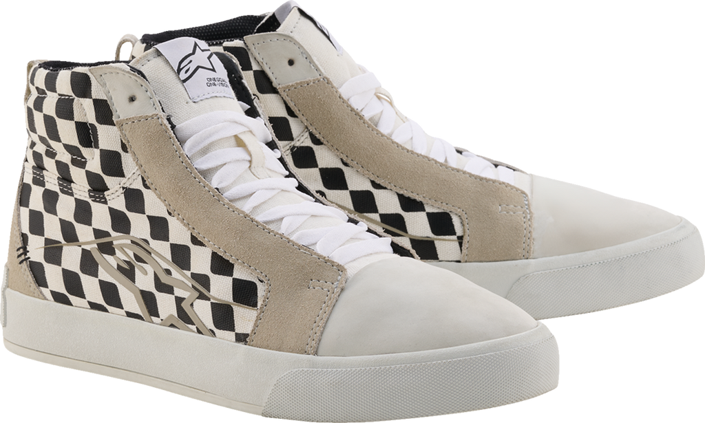 Alpinestars Ride-63 Canvas Motorcycle Shoes White/Black/Chess US 9 2540726-2081-9