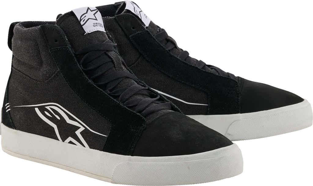 Alpinestars Ride-63 Canvas Motorcycle Shoes, Black/White, US 11.5
