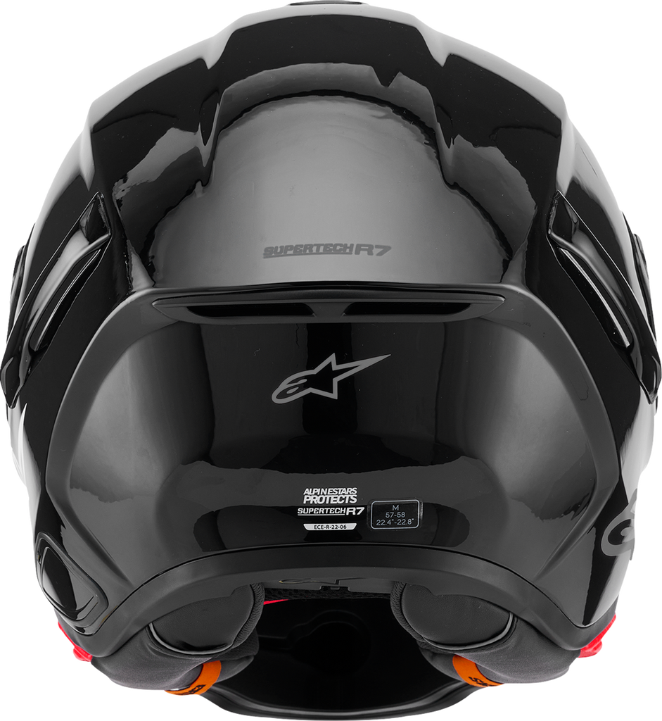 Alpinestars Supertech R7 ECE 22.06 Helmet, Solid Gloss Black, Medium - 8202126-1180-M